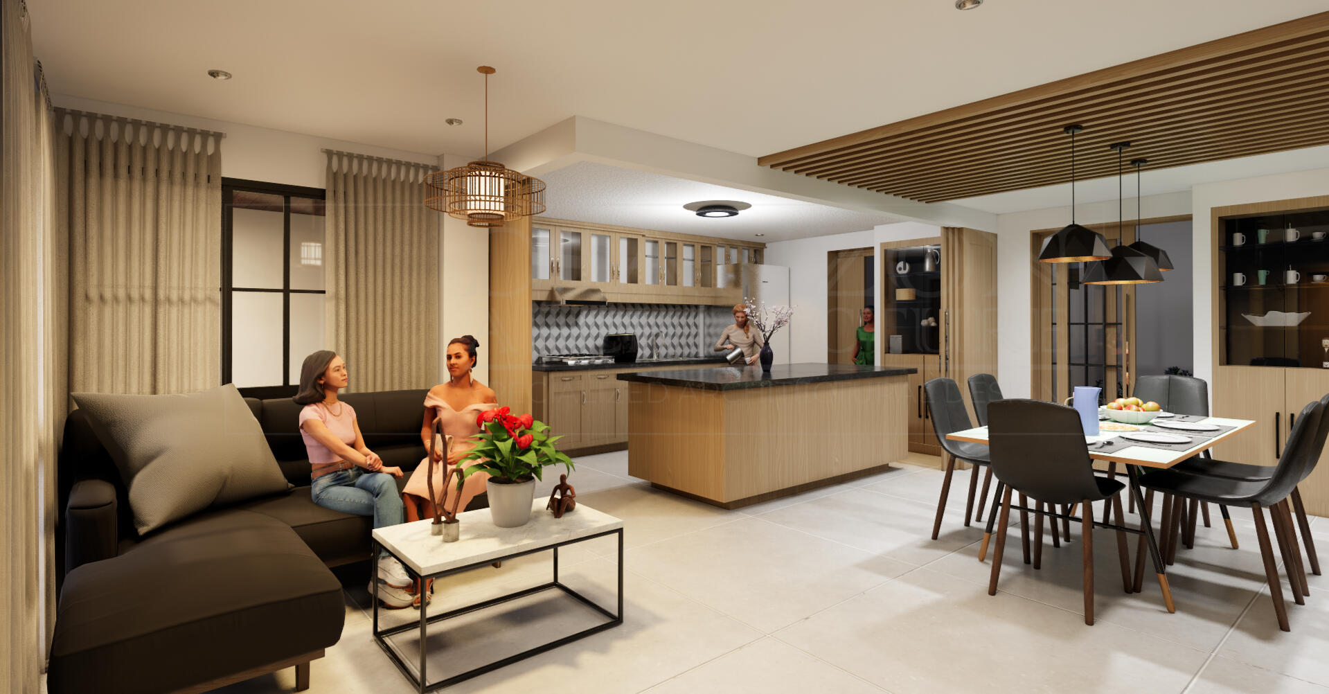 LIVING, DINING, &amp; KITCHEN