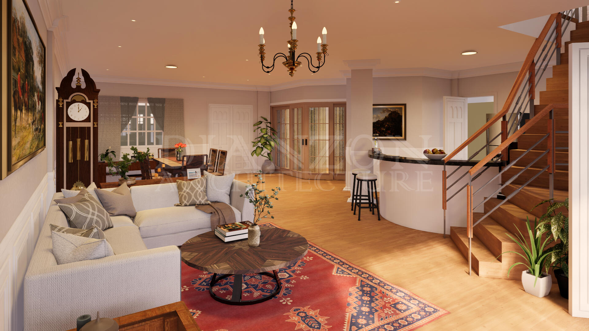 LIVING, DINING, &amp; KITCHEN